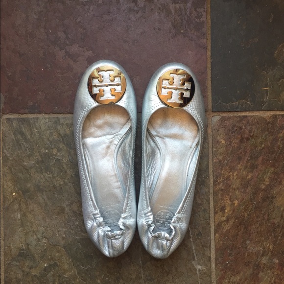 Tory Burch Metallic Reva ballet flat in silver