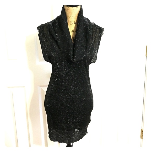Ted Baker black sheer sparkle mini