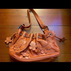 Orange Isabella Fiore Leather Over the Shoulder