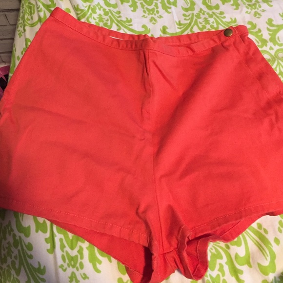 Orange Denim riding shorts