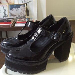 Black Mary Jane platform shoes
