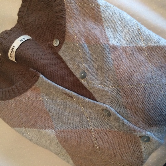 Old Navy Argyle Button Up Sweater