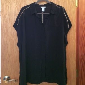 Black top with gold zippers!