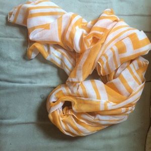 Orange/white multi-wear scarf!