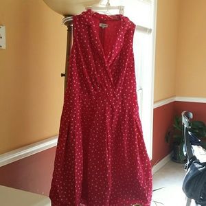Pink polka dot sun dress