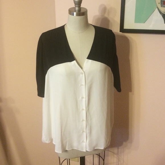 Black and white blouse