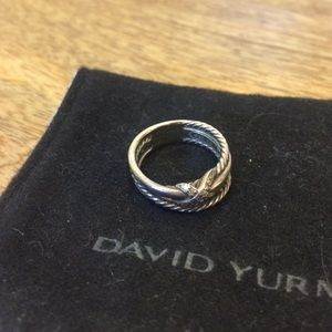David Yurman X crossover ring with diamonds