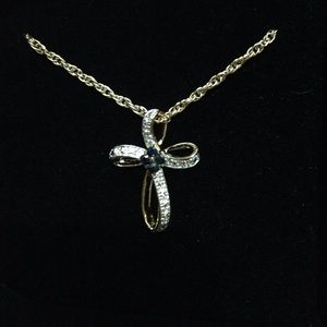 Sapphire cross pendant