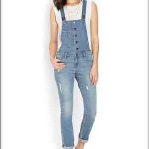 Life in Progress distressed overalls