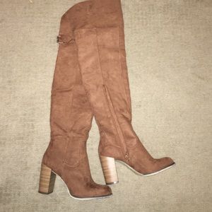 caramel thigh high boots