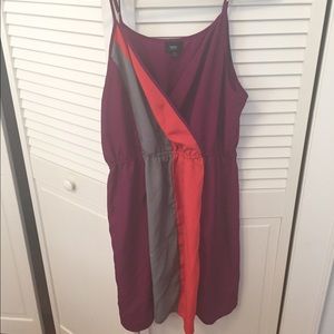 Mossimo XL plum orange and gray dress