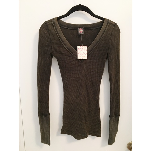 Free People Thermal w Zipper Detail
