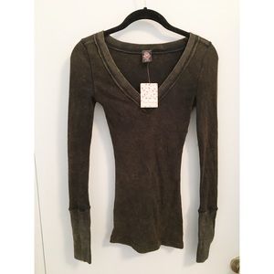 Free People Thermal w Zipper Detail