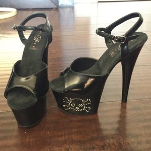 Sky high dancing shoes