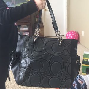 Coach black and grey purse