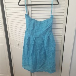 J crew teal strapless dress