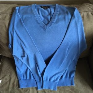 Men's Brooks Brothers silk blue v-neck sweater