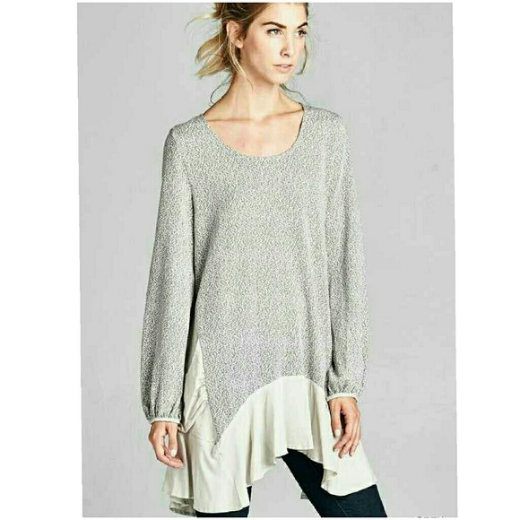 NEW CONTRAST SWEATER TUNIC - Picture 2 of 4