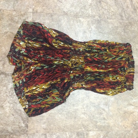 Strapless patterned romper!