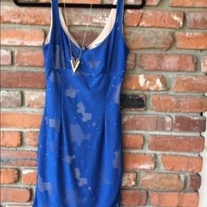 Blue form fitting dress