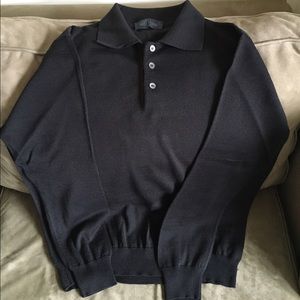 Men's Valentino wool 3-button sweater in black