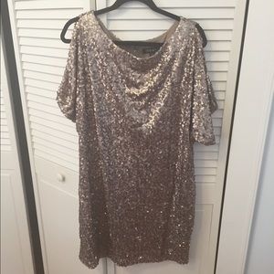 Gold sequin dress