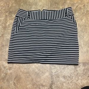 Black and white striped fitted skirt!