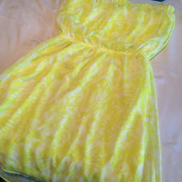 Express strapless floral neon dress - Picture 3 of 3