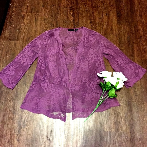 New York & Company Sweaters - 🎀Purple Lace Cardigan🎀