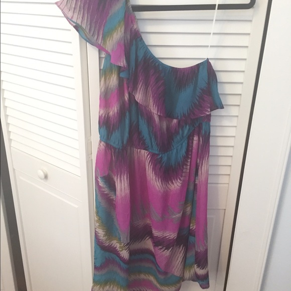 Multicolor one shoulder dress