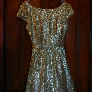 Gold Sequin Prom Dress