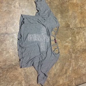 Light grey flowy crop top