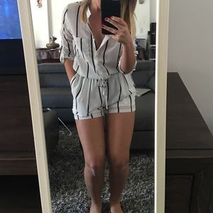 Black & White Striped Romper