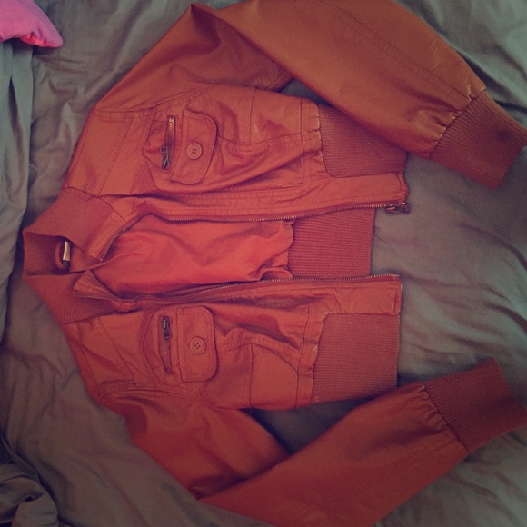 Brown leather jacket