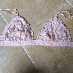Pink lace bralette