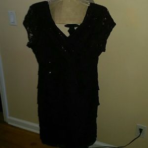 Plum Sequined Lace Cocktail Dress