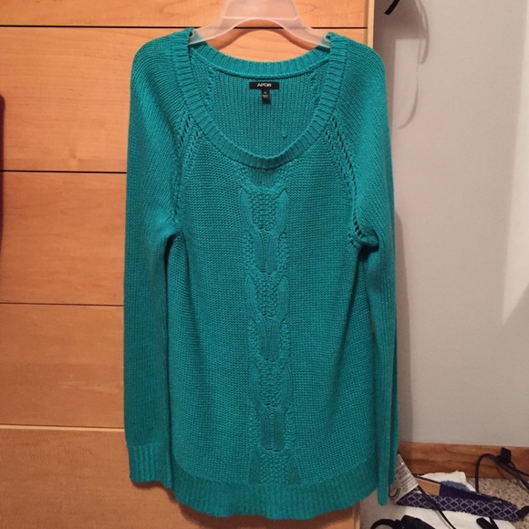 Oversized teal sweater.