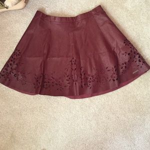 Maroon Abercrombie and Fitch Skirt with Cut-outs