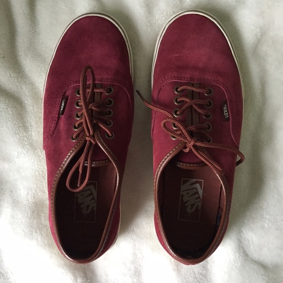 Vans Port Wine Maroon Suede and Leather Sneakers