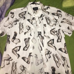 HUF button up Tee