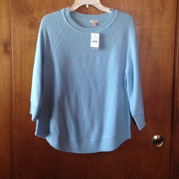 J. Crew Factory Petite Medium Sweater Light Blue - Picture 1 of 4