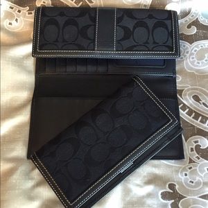 Black Coach wallet with check book cover