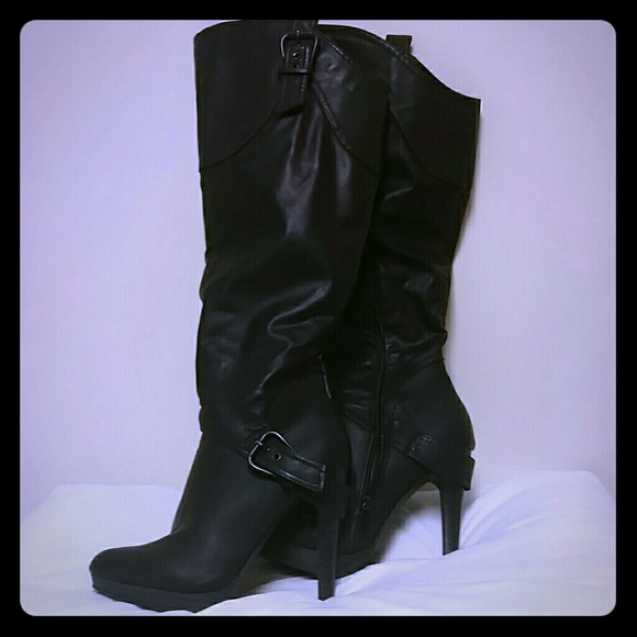 Black high top boots