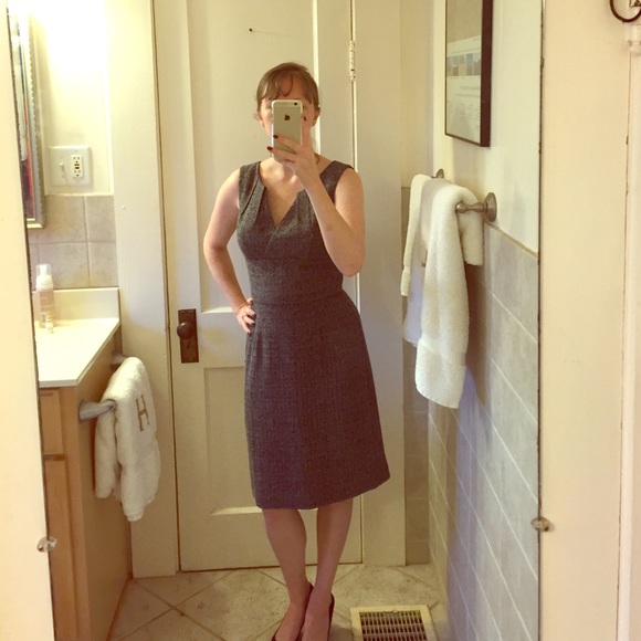 Black house white market tweed sheath dress