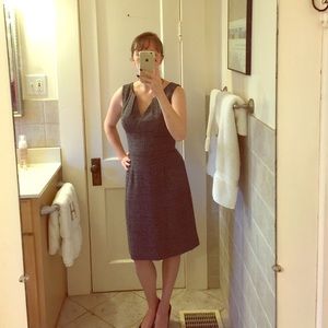 Black house white market tweed sheath dress