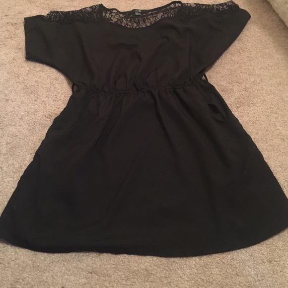 Black. Laced back dress.