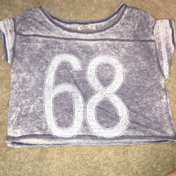 acid wash blue crop top