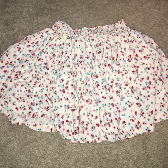 white floral skirt
