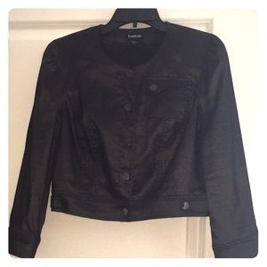 Cute, short, black, metallic jacket!