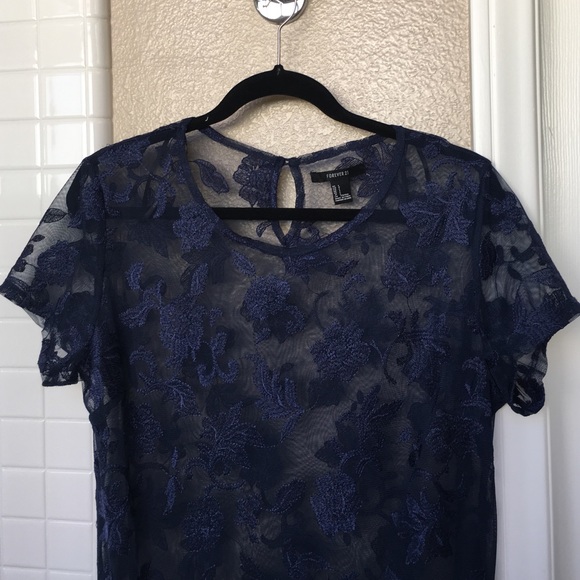 Navy Forever 21 Lace Dress